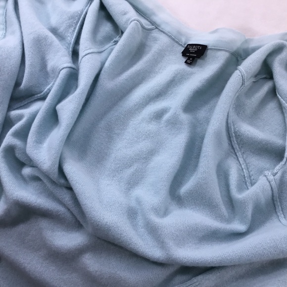 TALBOTS CASHMERE WOMENS AQUA CARDIGAN MP - Picture 4 of 8